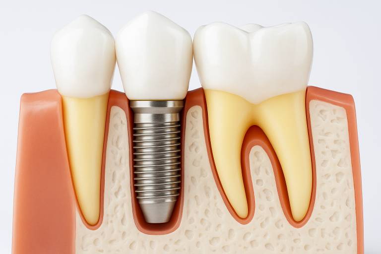 Mostrar de forma clara, didáctica y visualmente atractiva qué es un implante dental.<br />
Está pensada para que cualquier visitante de una web (paciente o profesional) pueda entender rápidamente cómo funciona un implante y cómo se integra en la boca.
